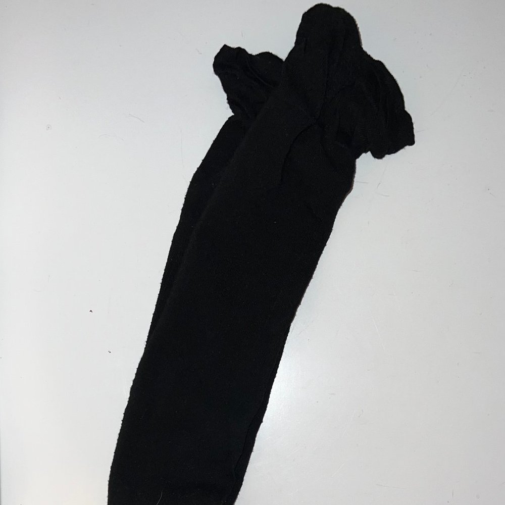 Steve Madden Black, Knee High Boot Socks, Ruffle Top, Size 6-9